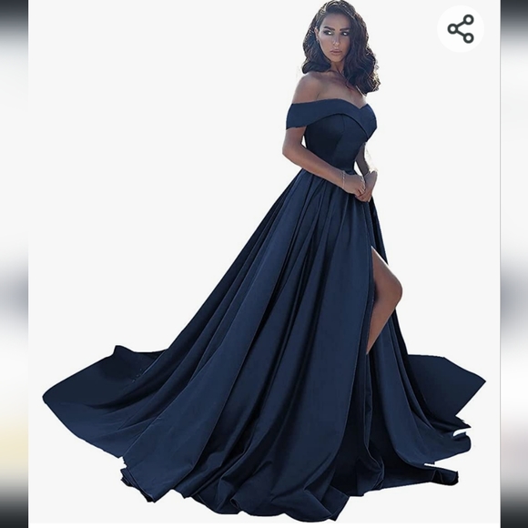 Dresses & Skirts - Ball Gowns Women Plus Size Formal Off Shoulder Satin Prom, bridesmaid